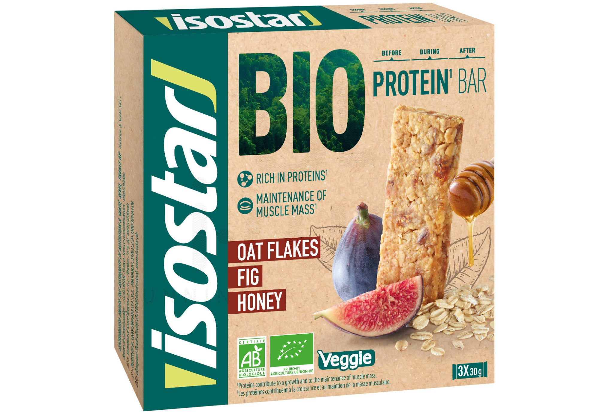 Isostar Protein Bar Bio - Figues, dattes et miel