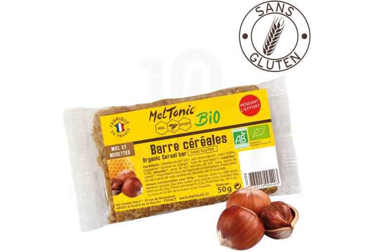 MelTonic Barre C�r�ales Bio - Miel Noisettes 