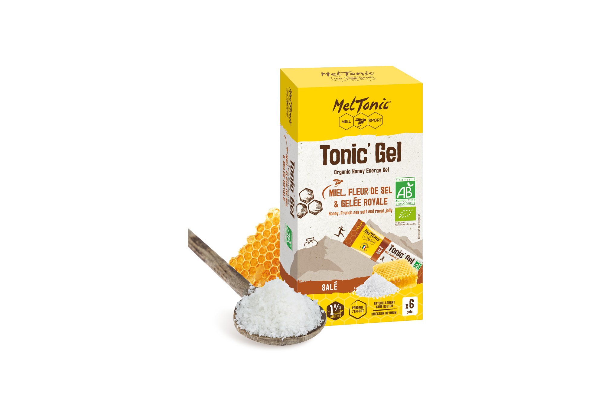 MelTonic Etui Tonic'Gel Salé BIO - Miel Fleur de sel Gelée royale - 6 gels Diététique $scat.CAT_NOM