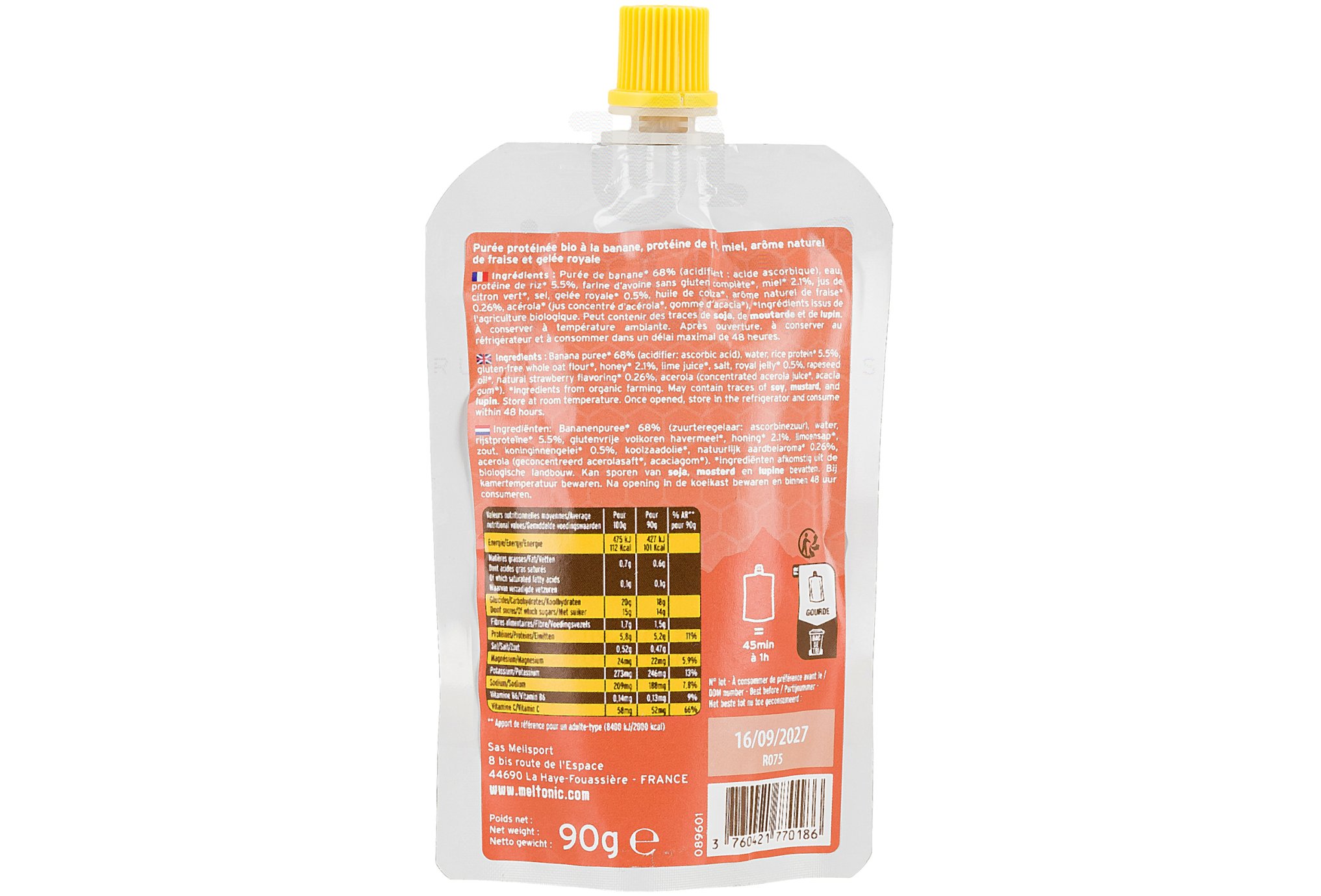 MelTonic Protein puree Banana Strawberry