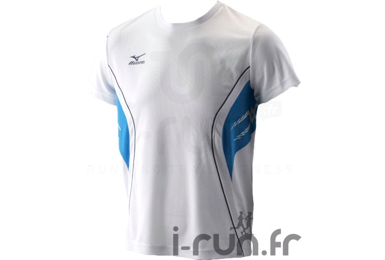 Mizuno T/S Team Running blanc bleu 