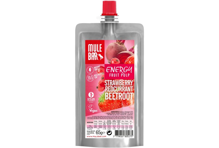Mulebar Pulpe de fruits Vegan - Fraise/Groseille/Betterave 