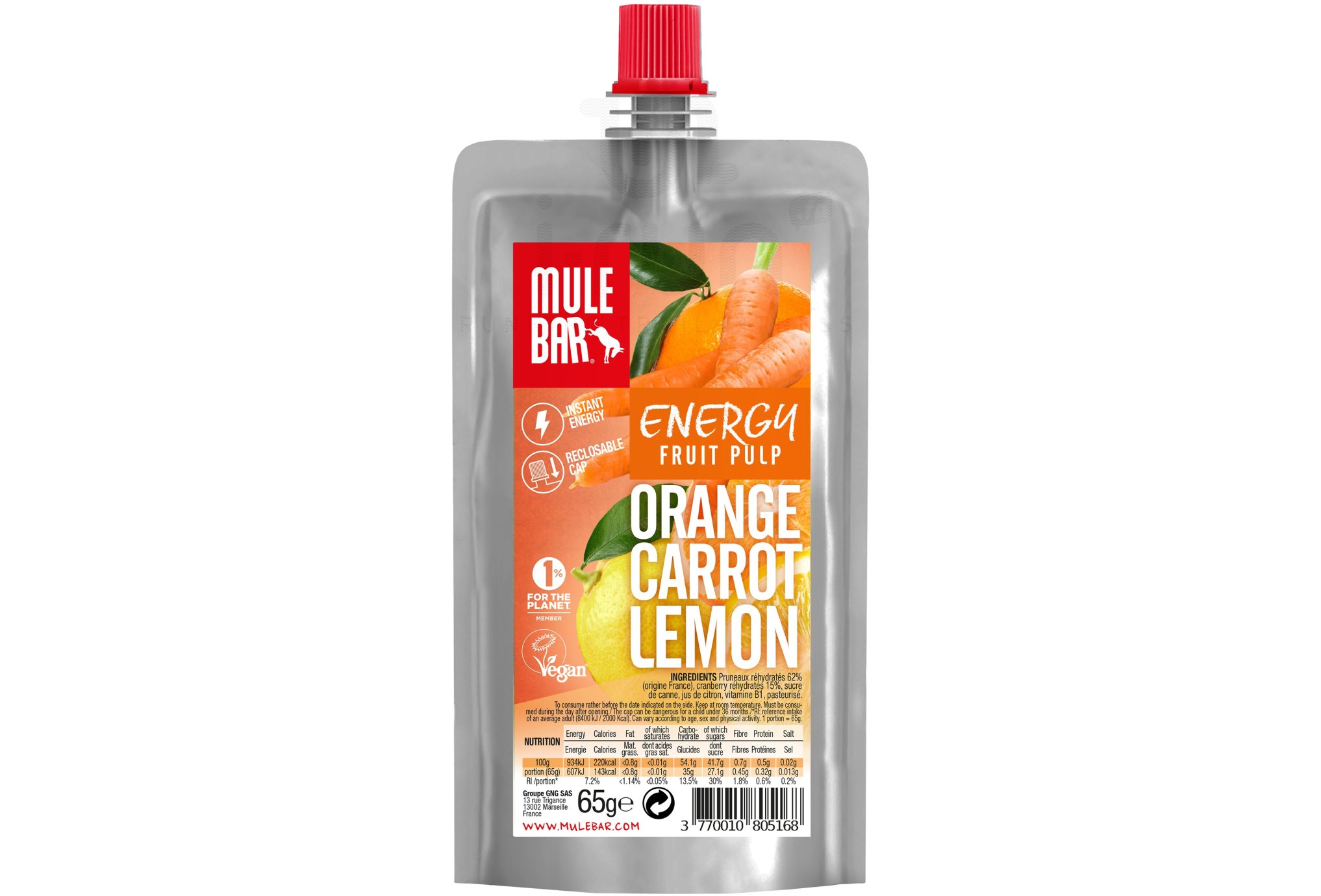 Mulebar Pulpa de frutas Vengan Naranja/zanahoria/lim�n