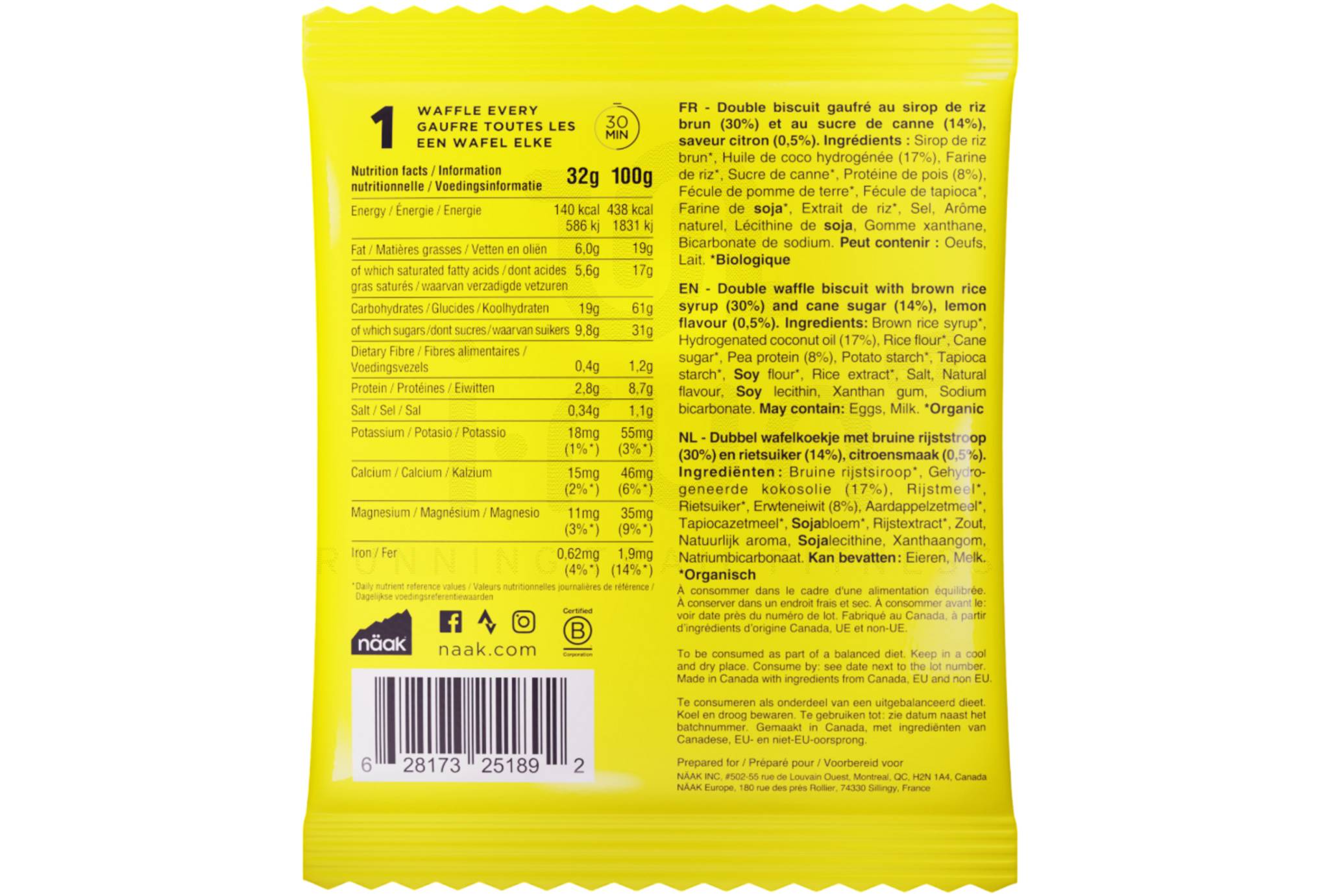 Naak Gaufre ?nerg?tique Ultra Energy - caramel sal lemon