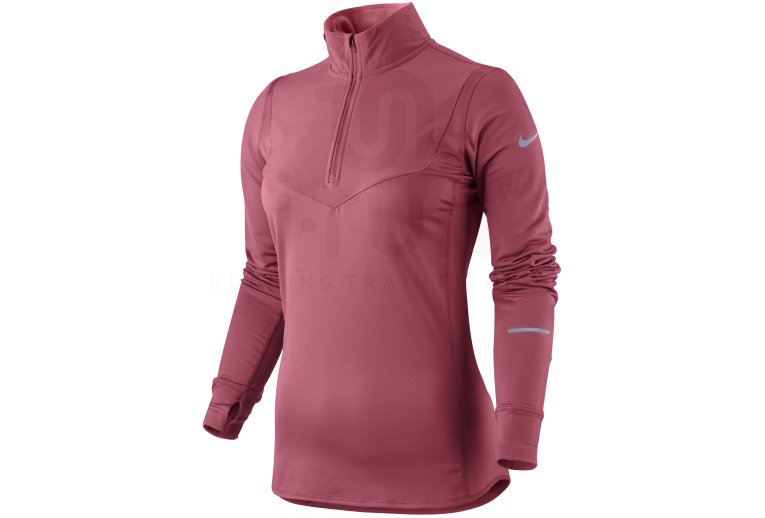 Nike Tee-shirt LS Element Thermal 1/2 zip W 