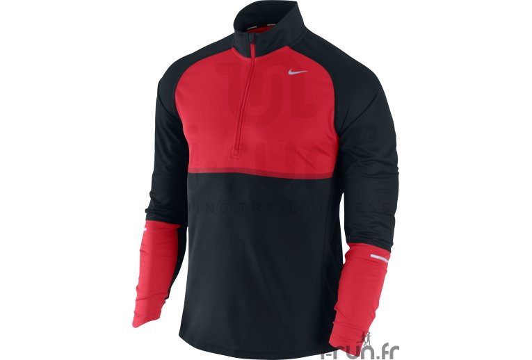 Nike Tee-shirt Sphere L/S 1/2 zip rouge 