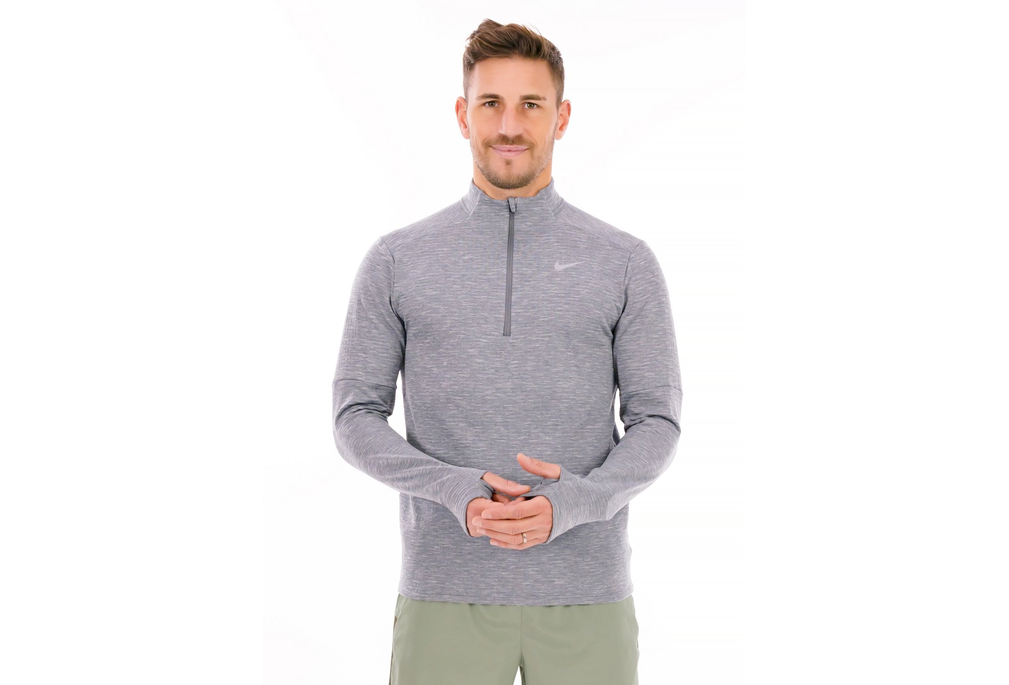 Haut manche longue Nike Therma-Fit Element - Gris/argent - pour Homme - taille XL