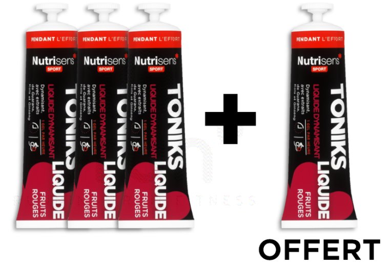 Nutrisens Sport �tui 3 Gels + 1 offert Tonik's - Fruits Rouges 