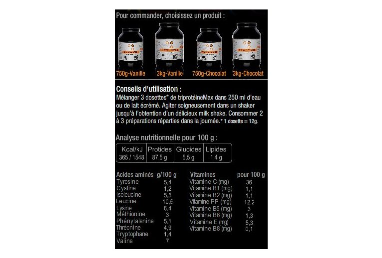 Nutrisens Sport Tri Prot�ines Max vanille 750g 