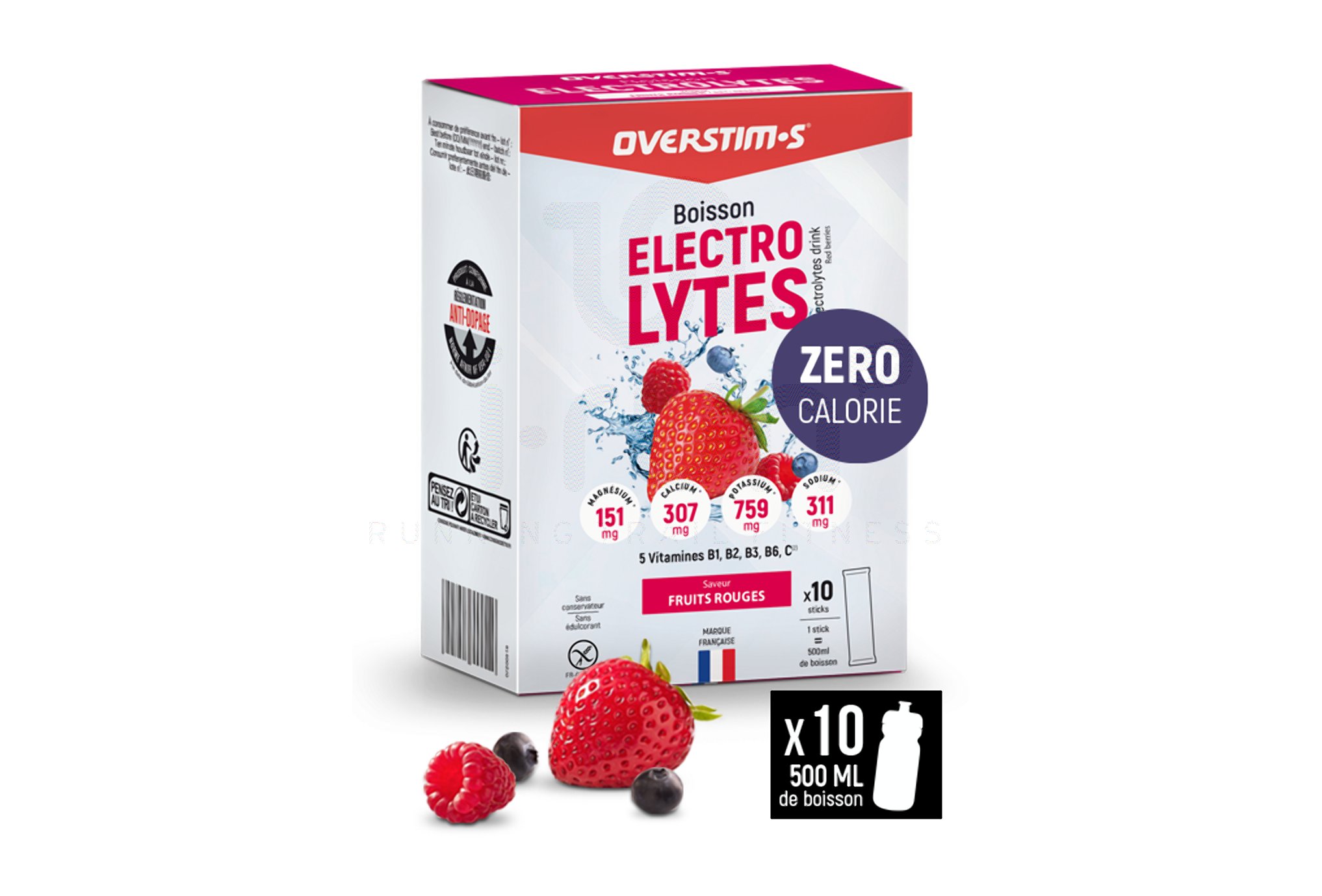 OVERSTIMS Boisson ?lectrolytes 80 g - Citron - Citron Vert Red fruits
