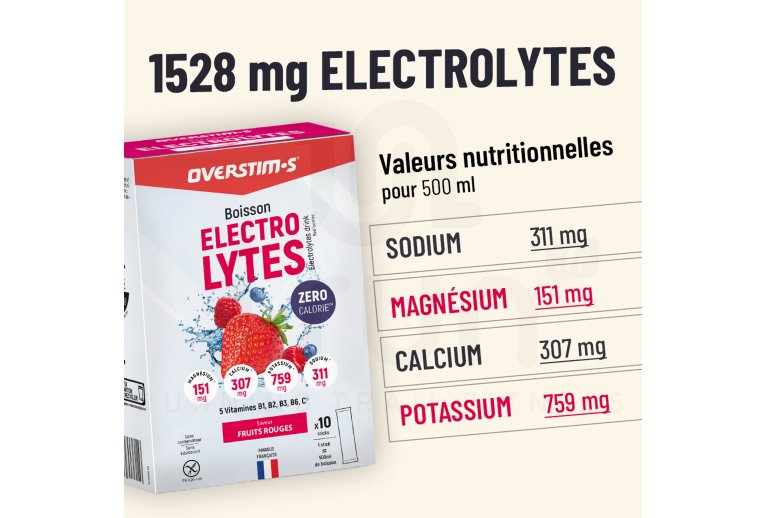 OVERSTIMS Boisson ?lectrolytes 80 g - Citron - Citron Vert Red fruits