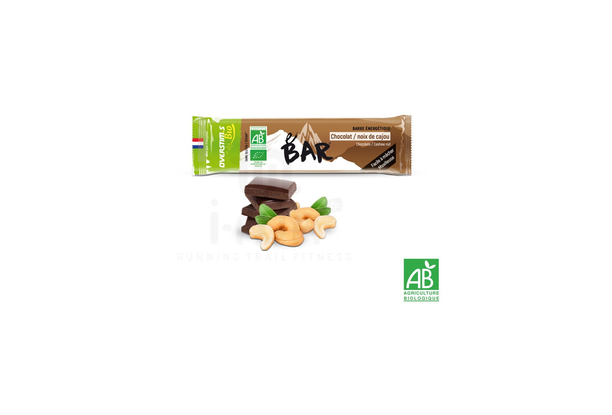 OVERSTIMS UTMB Bar Bio- F�ves de cacao/Noix de cajou
