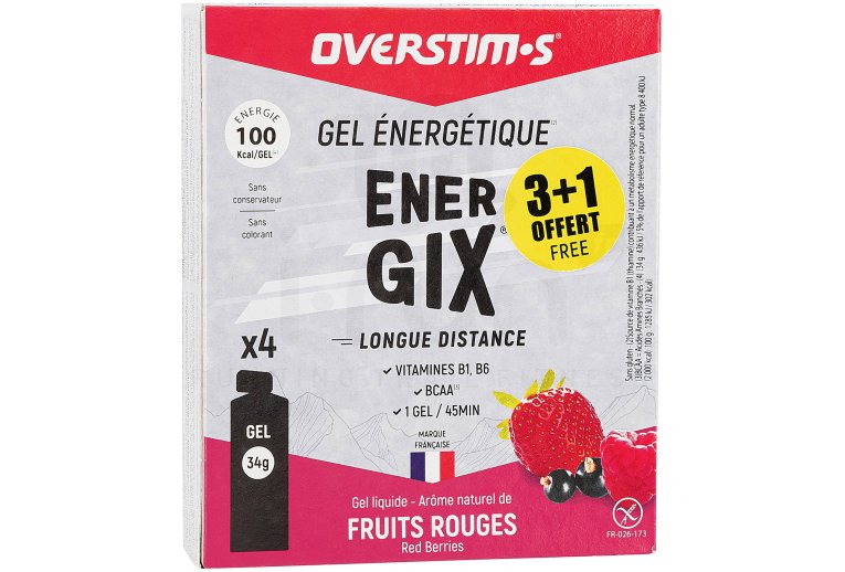 OVERSTIMS �tui Gels Endurance Energix Liquide 3+1 - Fruits rouges 