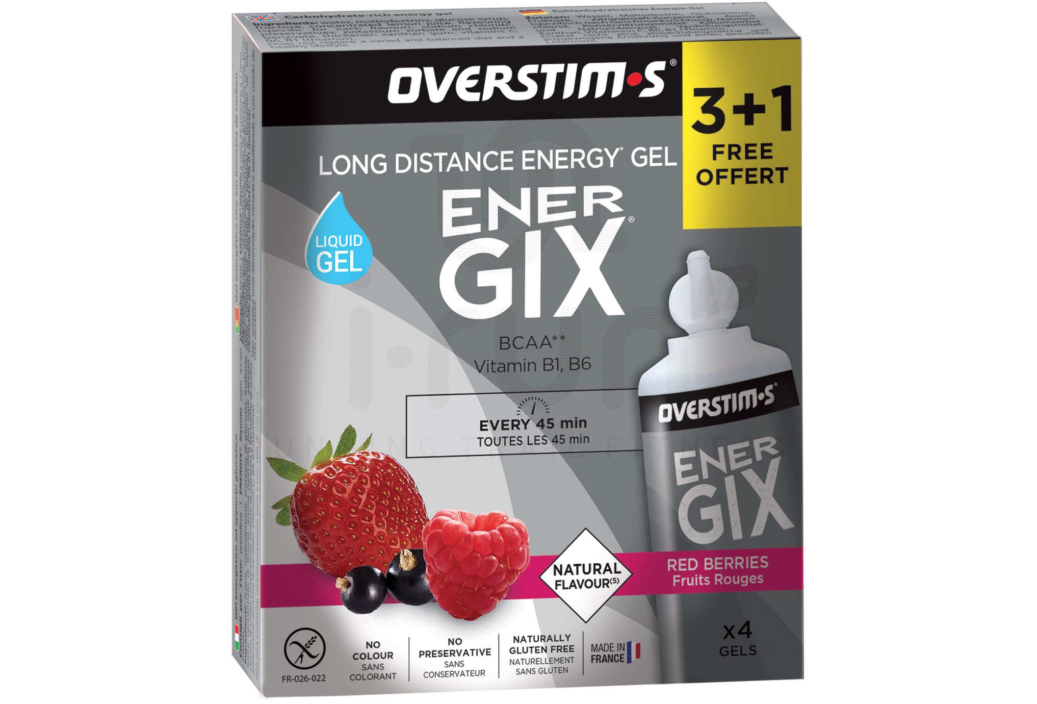 OVERSTIMS �tui Gels Endurance Energix Liquide 3+1 - Fruits rouges
