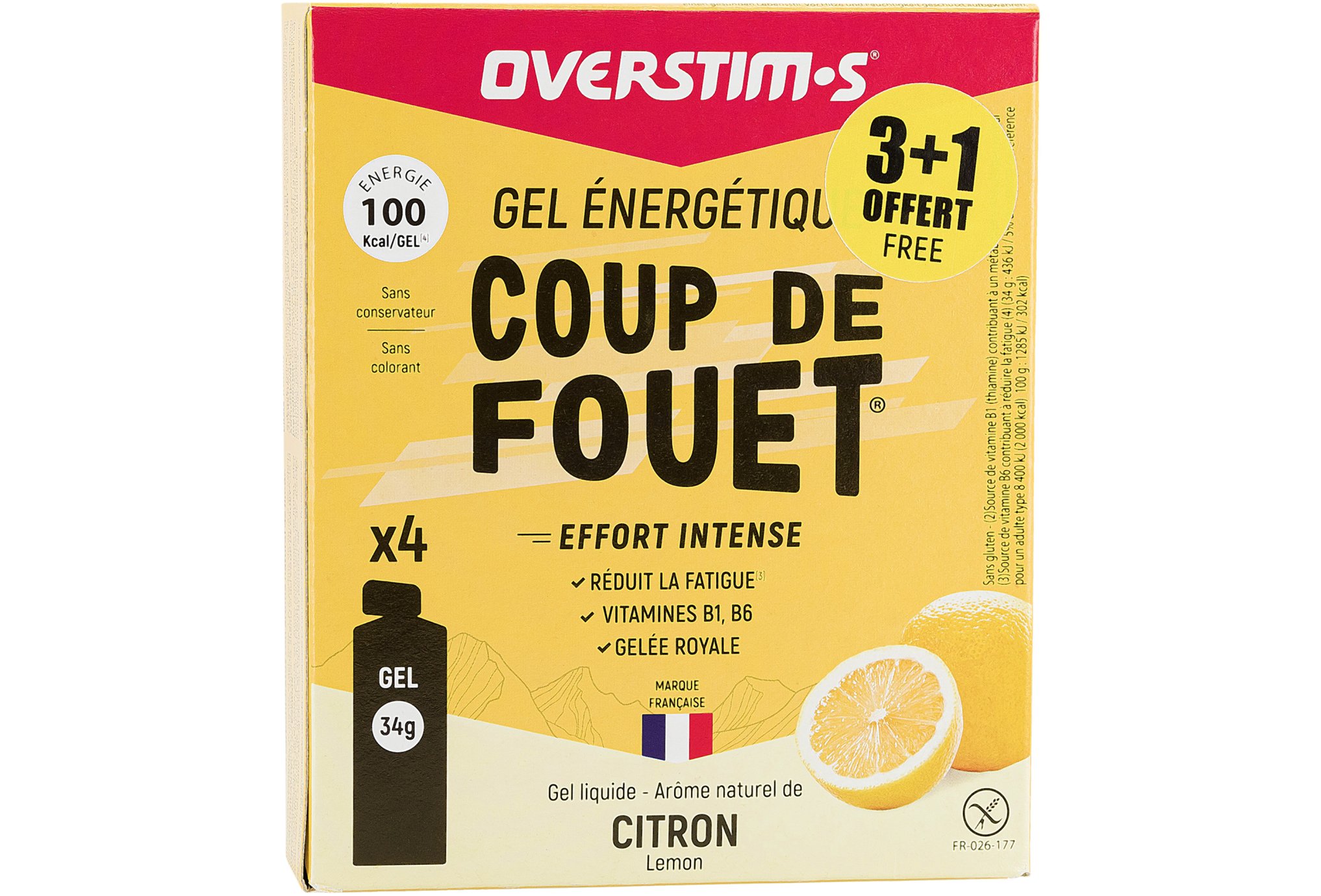 OVERSTIMS �tui Gels Energie Instantan�e Coup de Fouet 3+1 - Citron