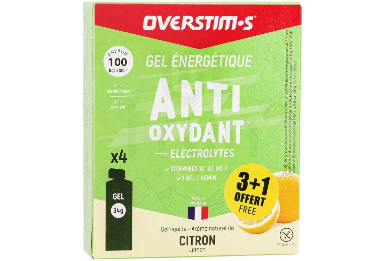 OVERSTIMS �tui Gels Liquides Antioxydant 3+1 - Citron 