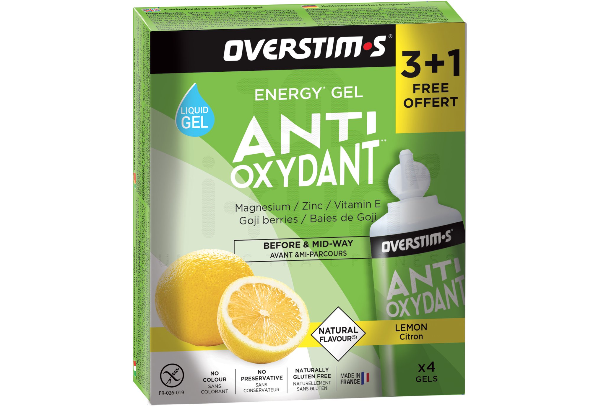 OVERSTIMS �tui Gels Liquides Antioxydant 3+1 - Citron