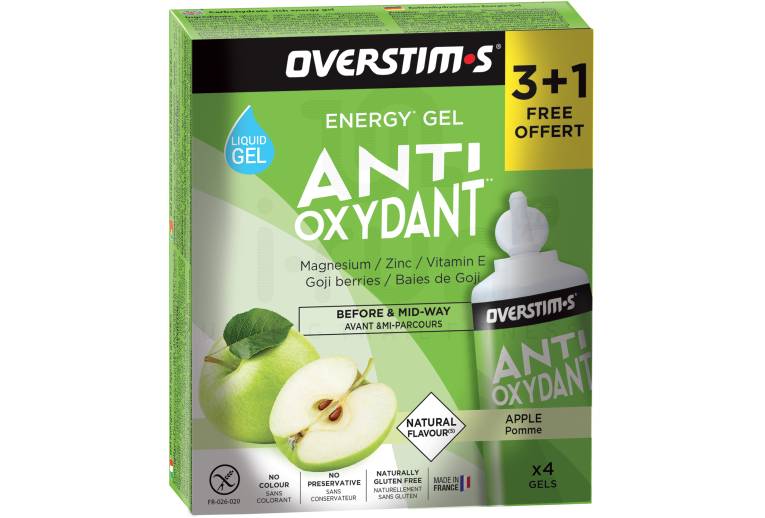 OVERSTIMS �tui Gels Liquides Antioxydant 3+1 - Pomme verte 