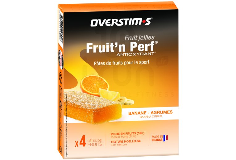 OVERSTIMS �tuis 4 barres Fruit'n Perf antioxydant - Banane/agrumes 