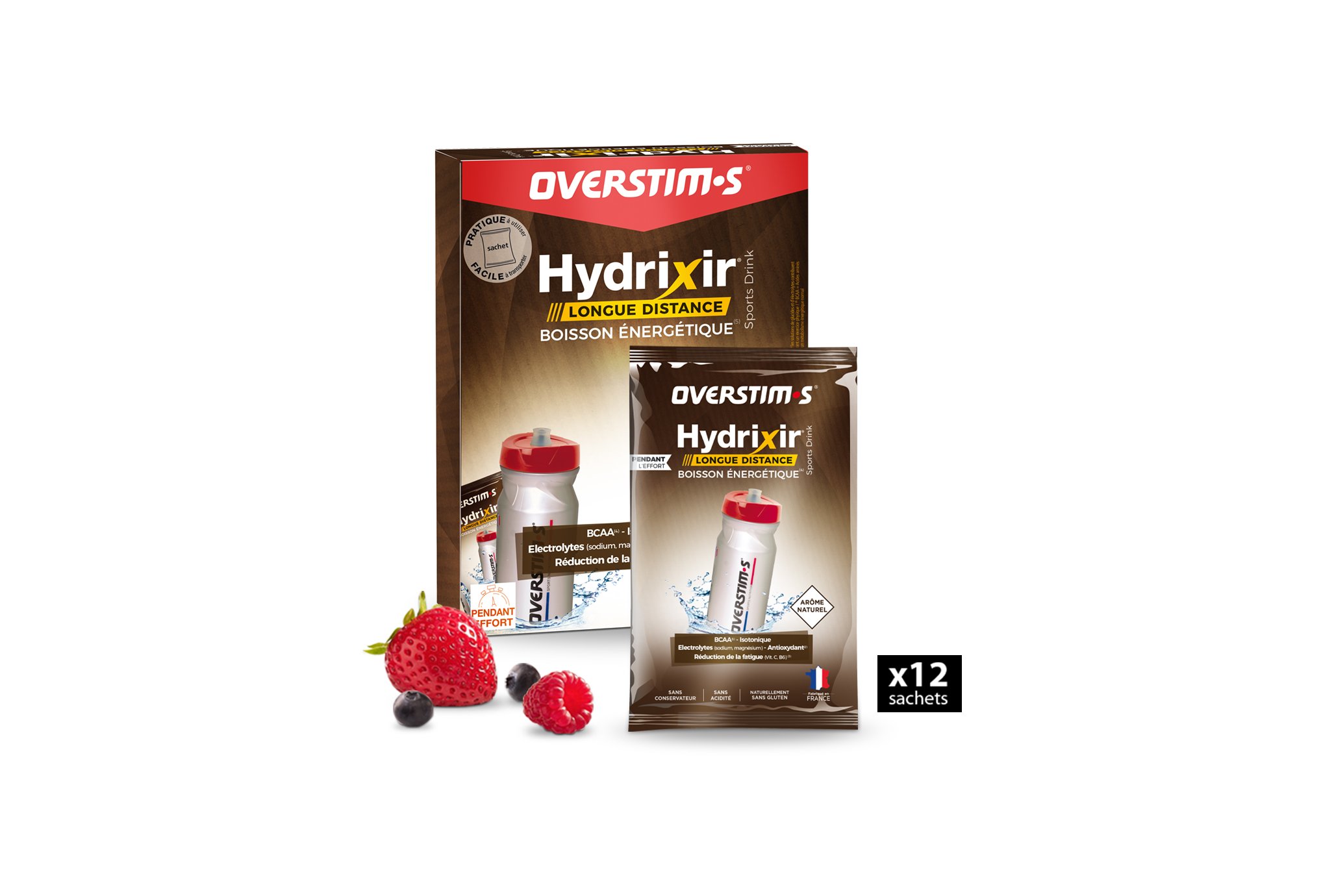 OVERSTIMS Hydrixir Longue Distance 12 sachets - Fruits rouges