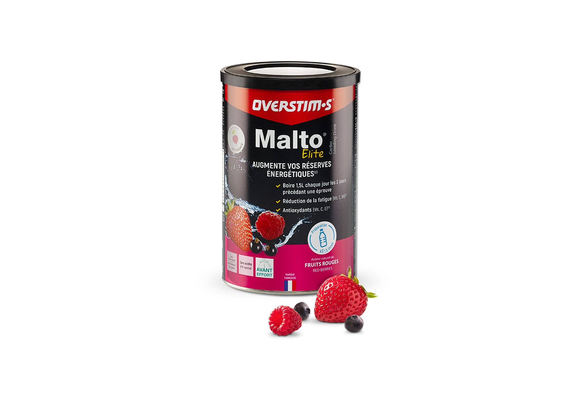 OVERSTIMS Malto Elite 450 g - Fruits rouges