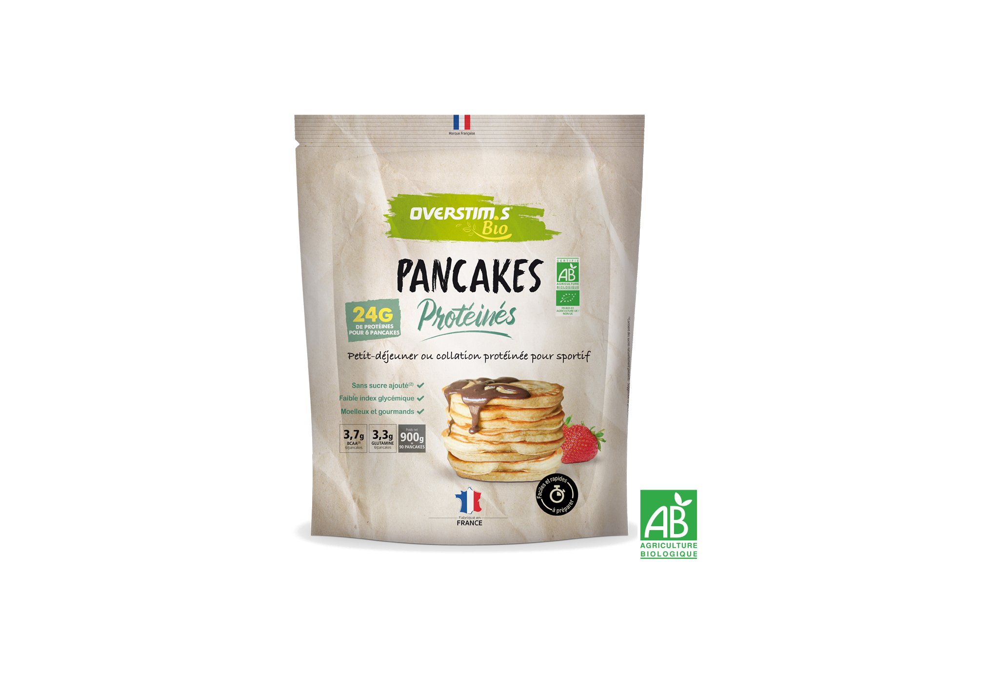 OVERSTIMS Pancakes Protéinés Bio 900 g - Nature Diététique $scat.CAT_NOM