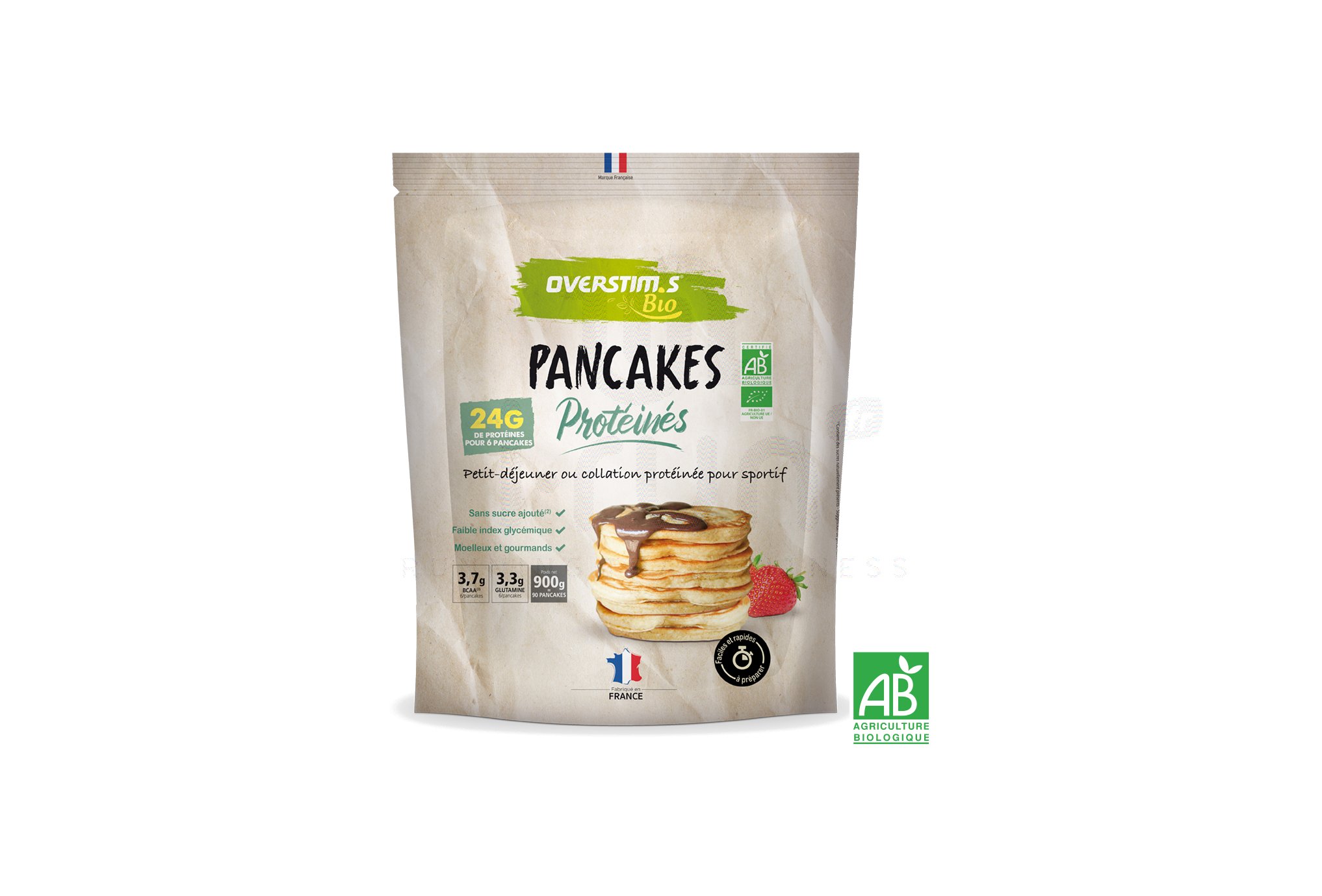 OVERSTIMS Pancakes Prot?in?s Bio 900 g  - Nature