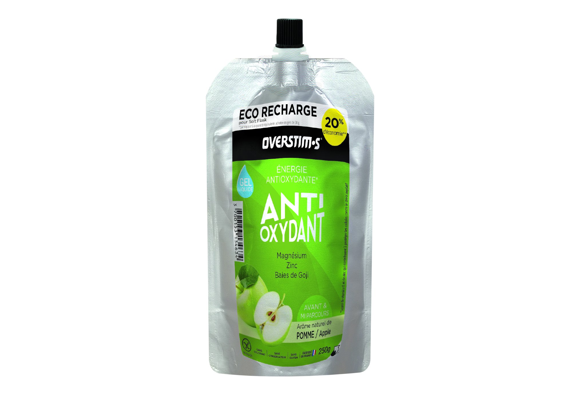 OVERSTIMS Recharge Eco Gel Endurance Antioxydant  250 g - Pomme