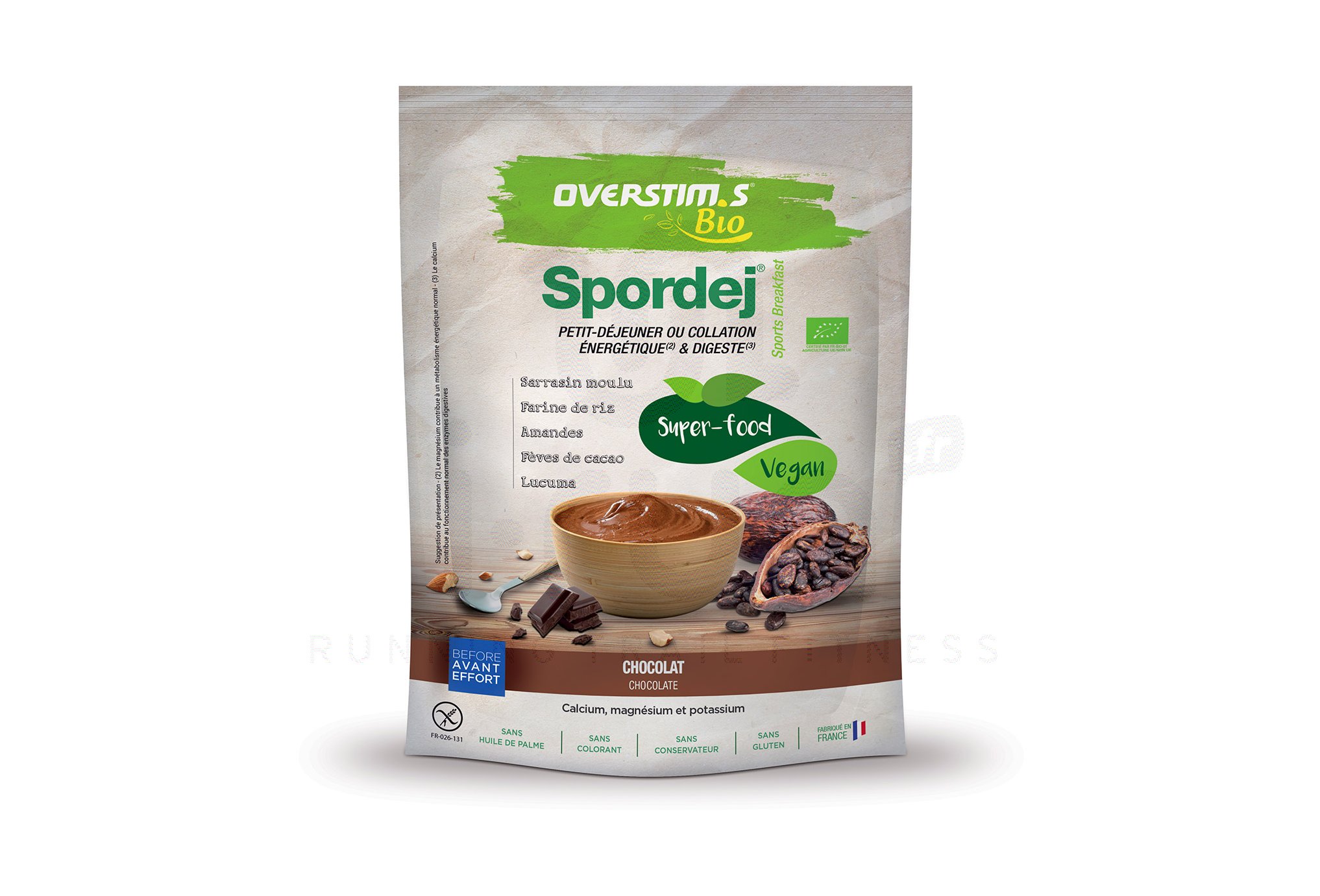 OVERSTIMS Spordej Bio vegan 300 g - Chocolat