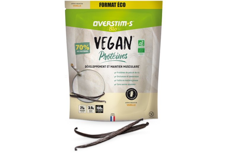OVERSTIMS Vegan Prot�ines Bio 700 g - Vanille 
