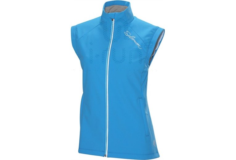 Salomon Gilet Zip SoftShell W Bleu 