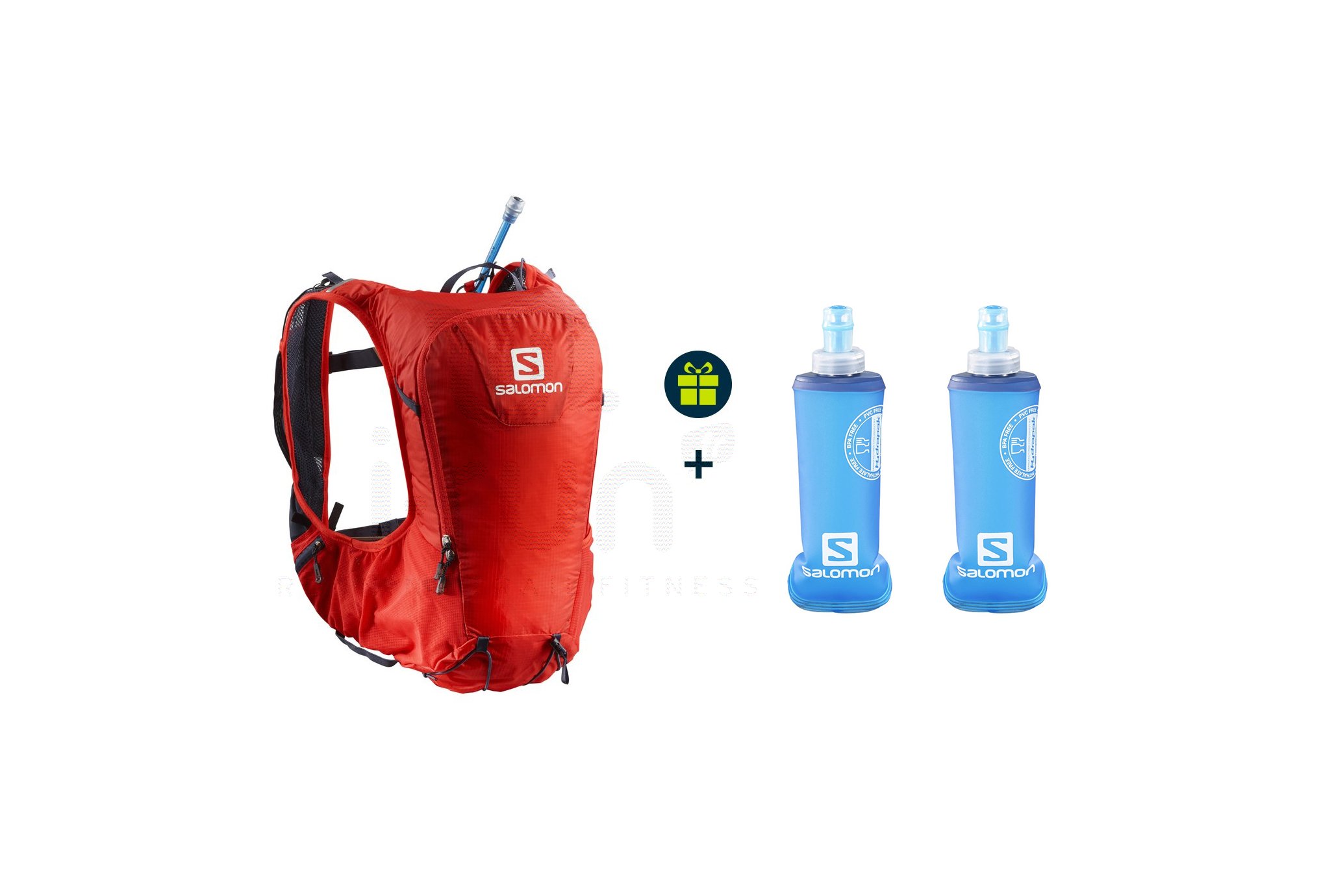 Salomon pack de mochila Skin Pro 10 Set + 2 Soft Flasks de regalo
