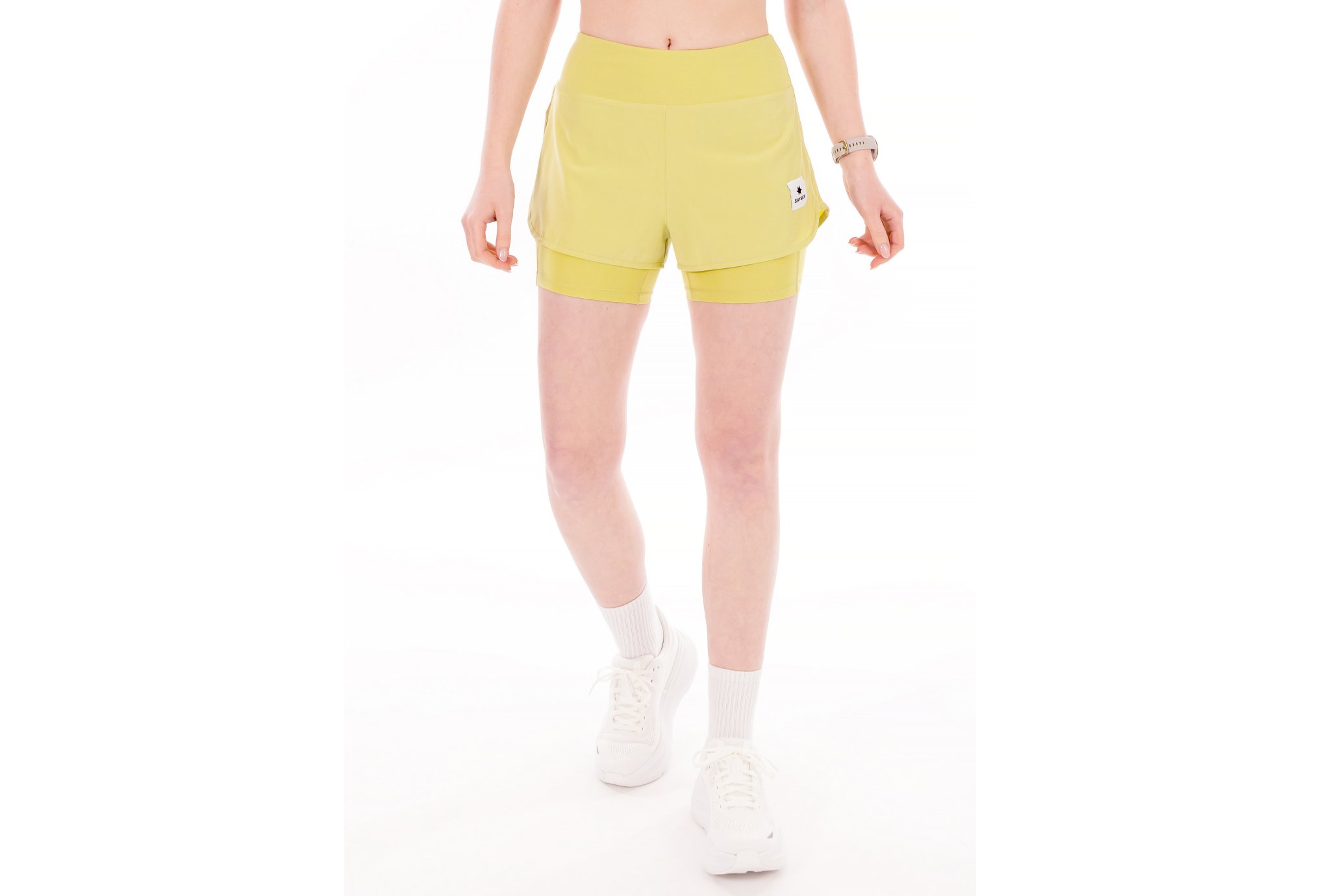 Saysky - Short Pace 2 en 1 - Vert - pour Femme - taille M