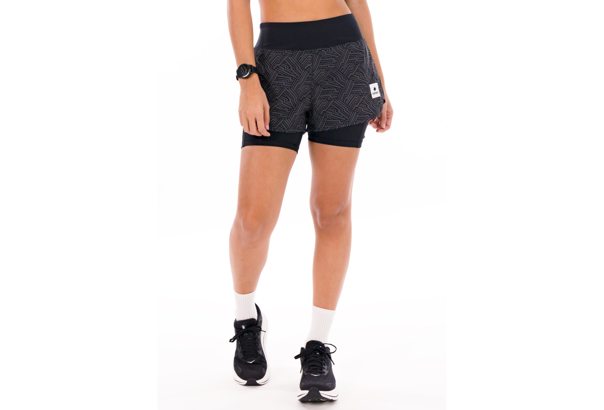 Saysky - Short Pace 2 en 1 - Noir - pour Femme - taille L
