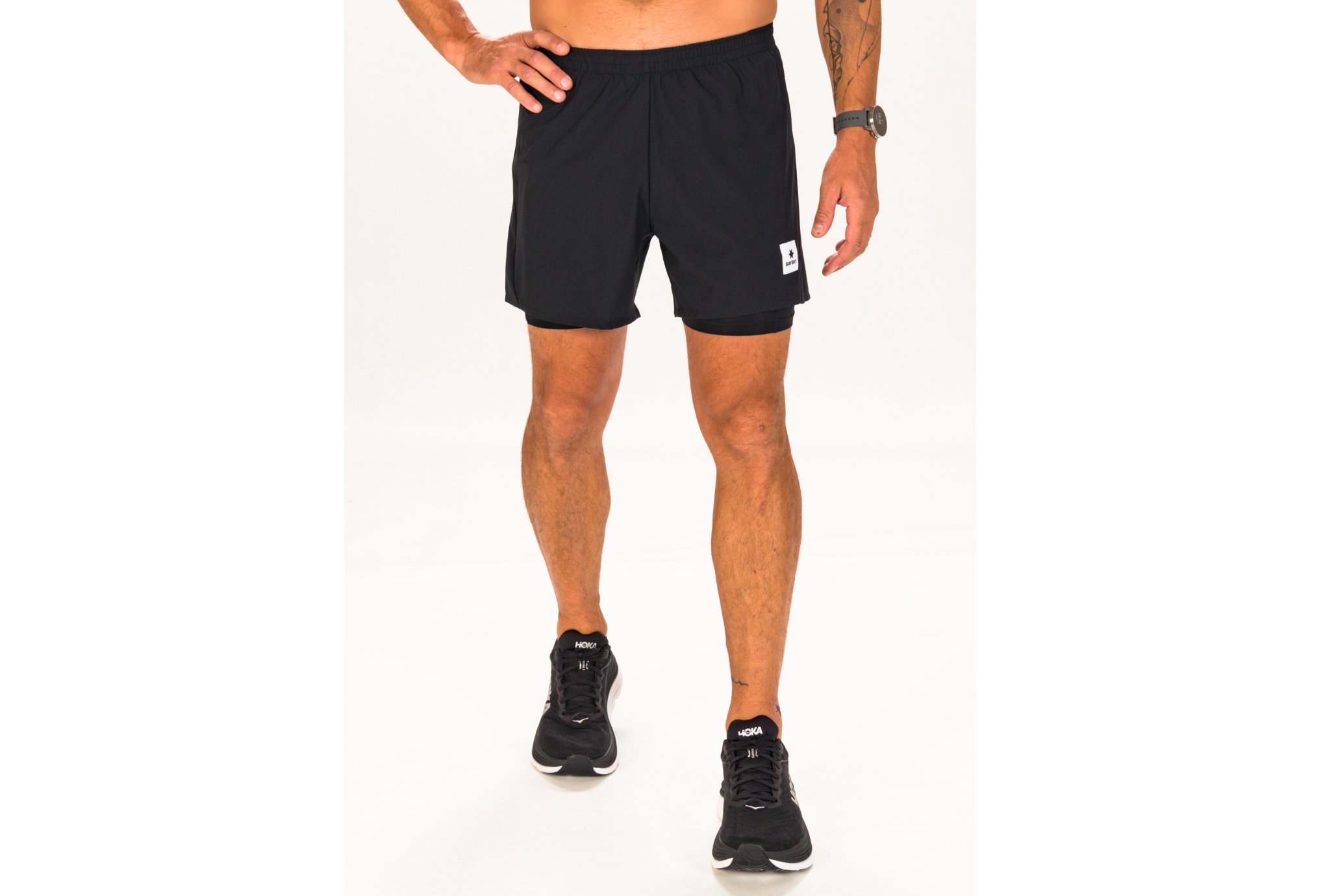 Saysky - Short Pace 2 en 1 - Noir - pour Homme - taille S