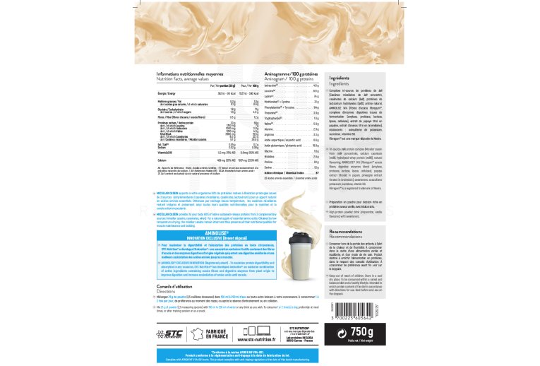 STC Nutrition Micellar Casein 750g - Vanille 