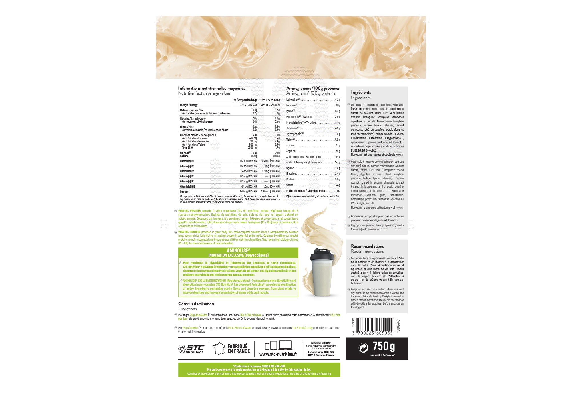 STC Nutrition Vegetal Protein 750 g - Vanille