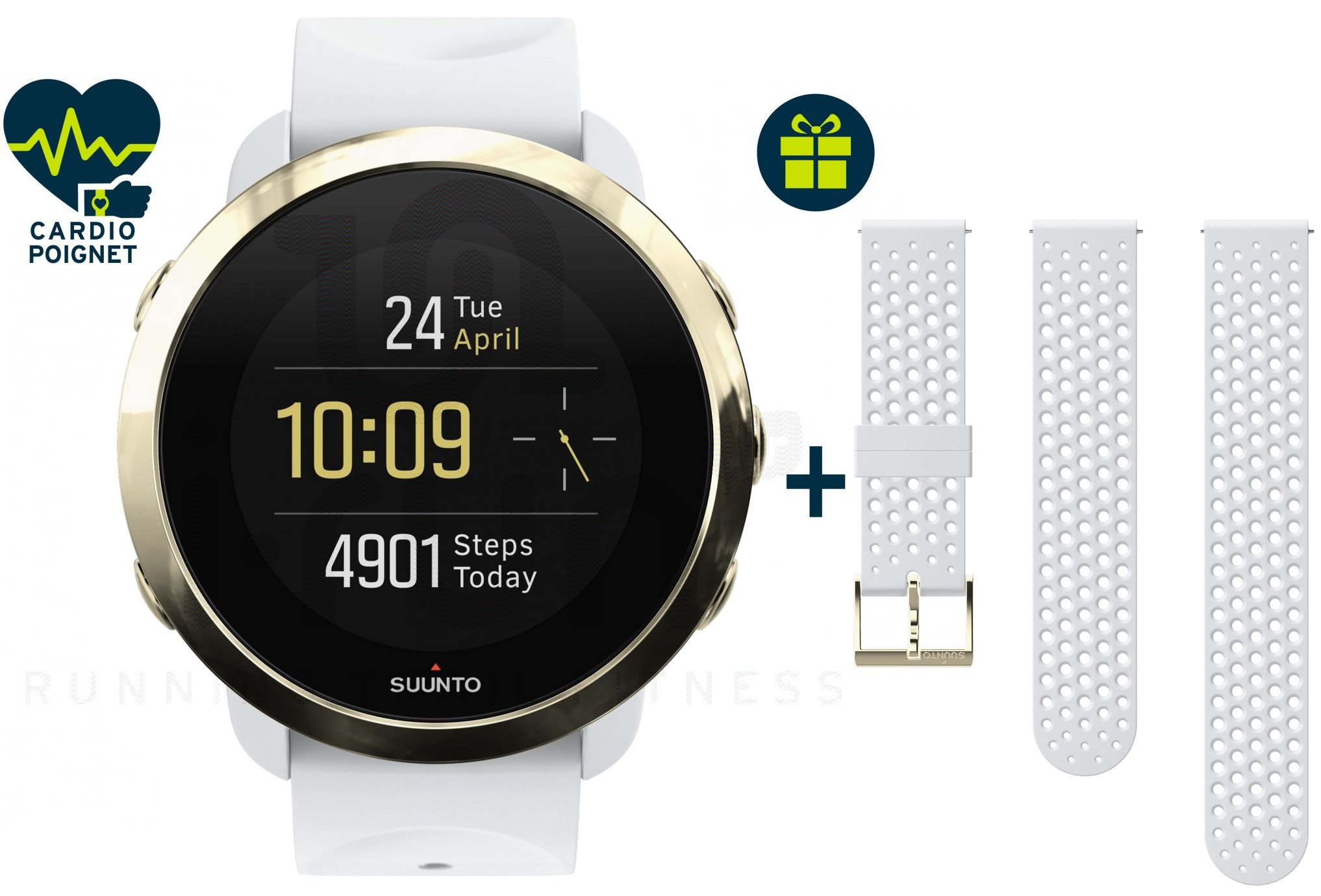 Suunto Pack 3 Fitness Gold + bracelet White Gold offert 