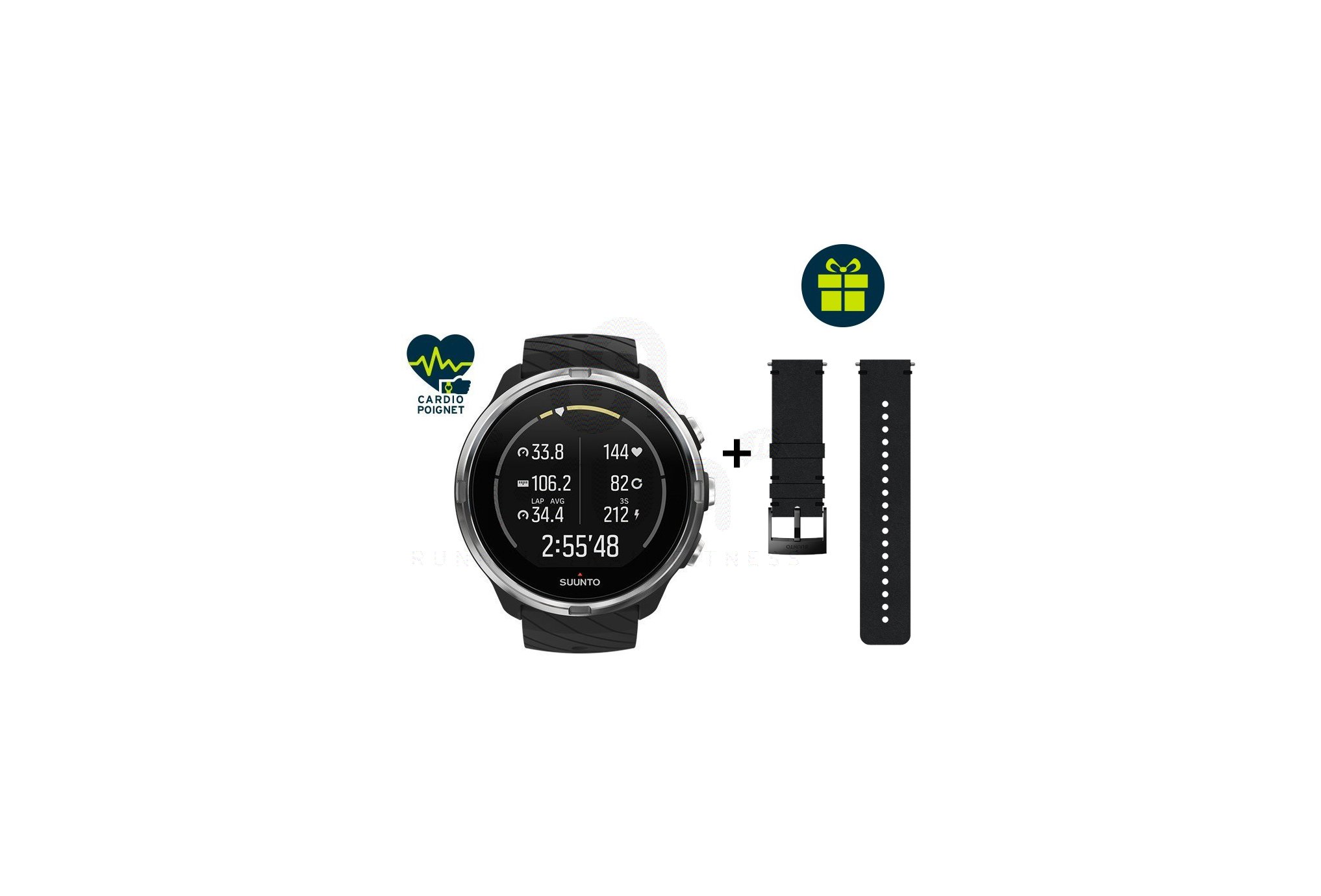 Suunto Pack 9 Black + Bracelet Urban 2 cuir 