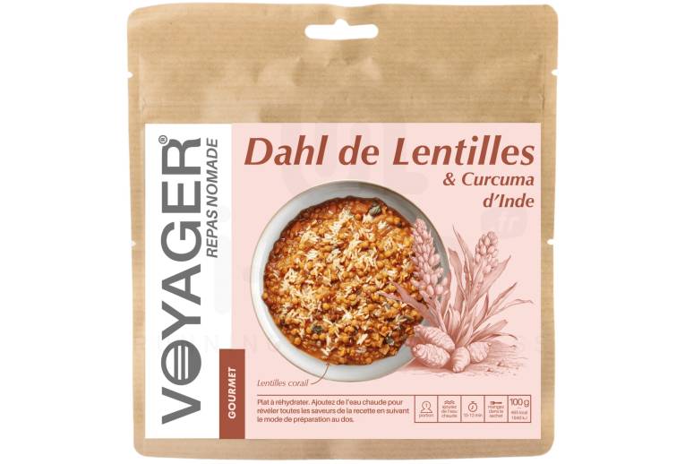 Voyager Dahl de lentilles et curcuma d'Inde 