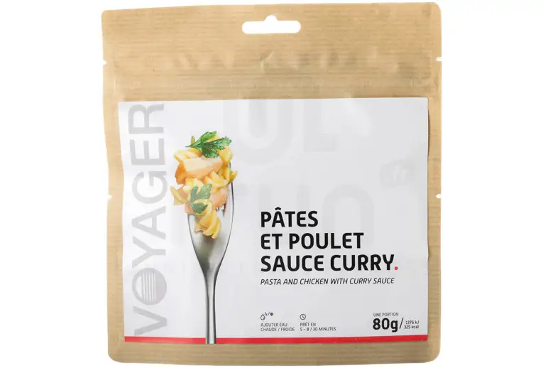 Pâtes et poulet sauce curry